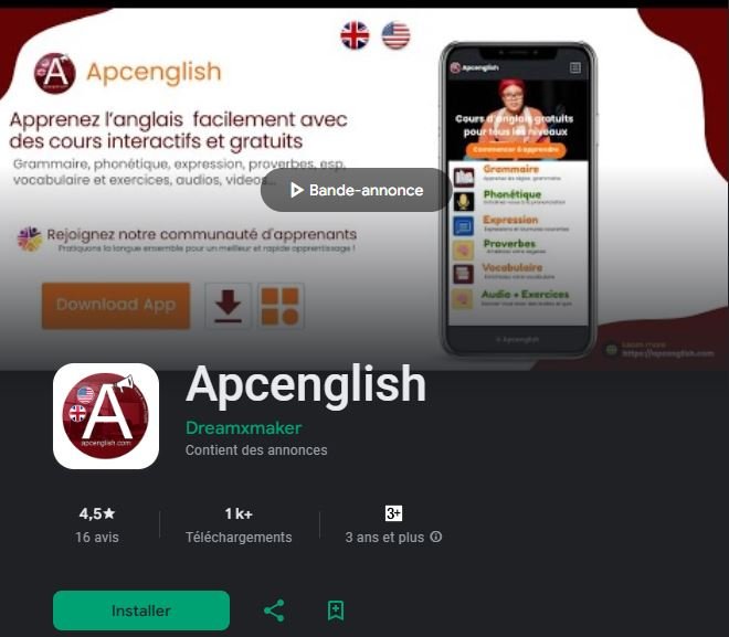 Application mobile d'apprentissage